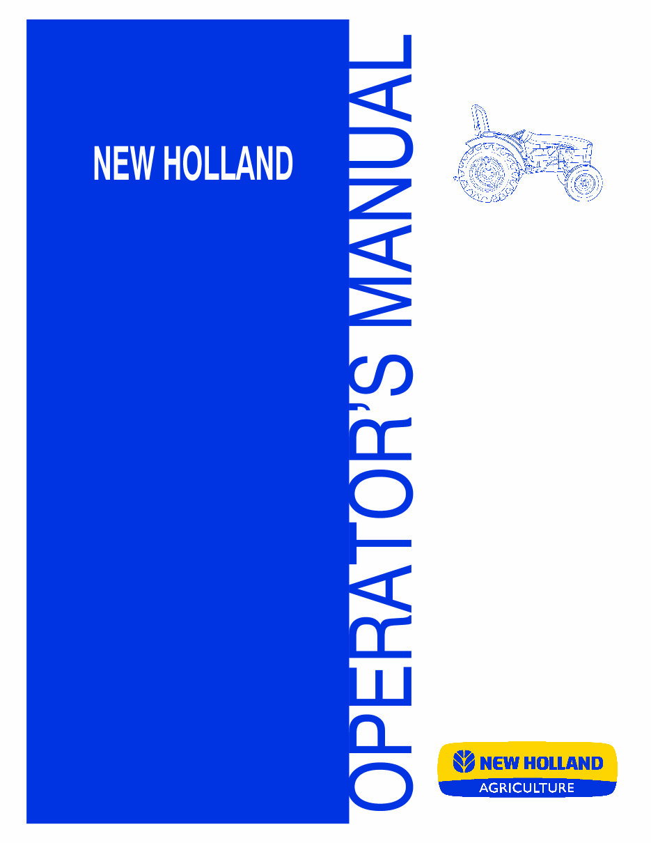 NEW HOLLand TT60A TT75A Tractor Operators Manual preview img 1