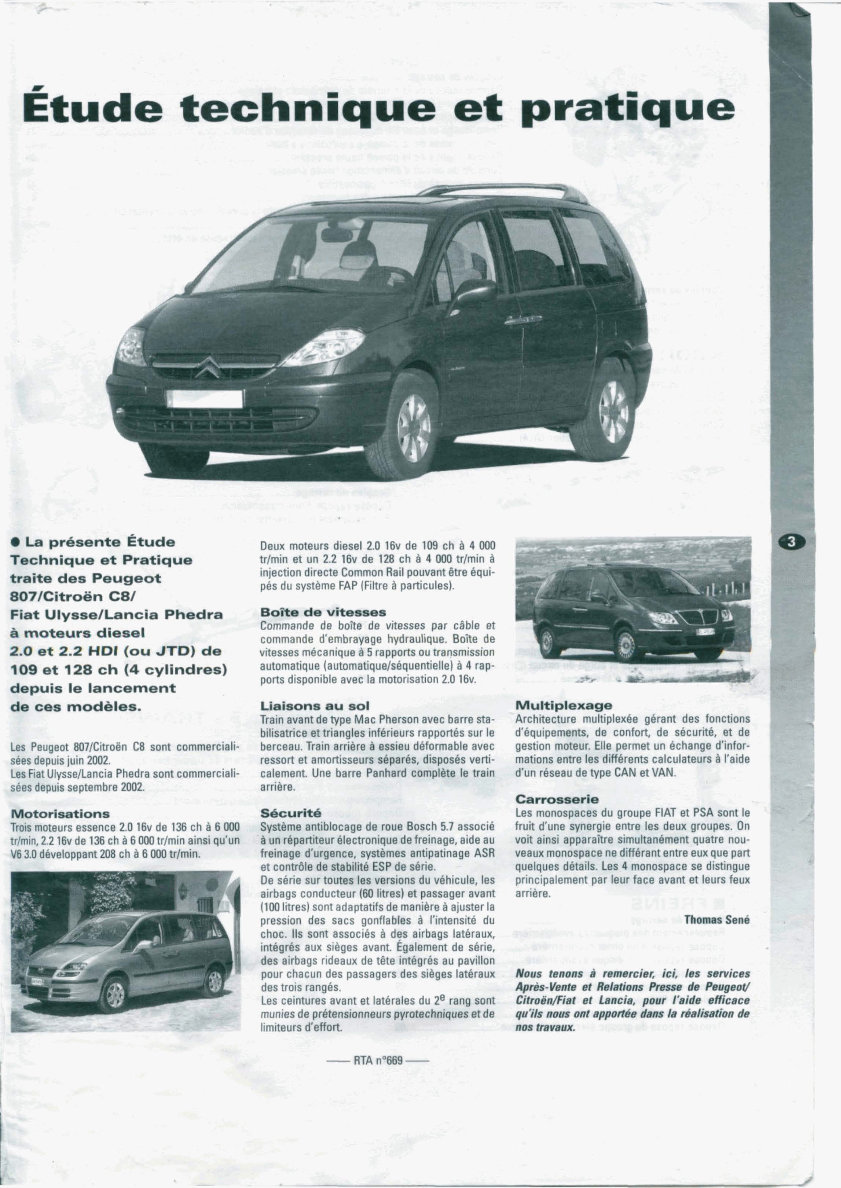 CITROEN C8 PEUGEOT 807 FIAT ULYSSE Workshop Service Manual preview img 3