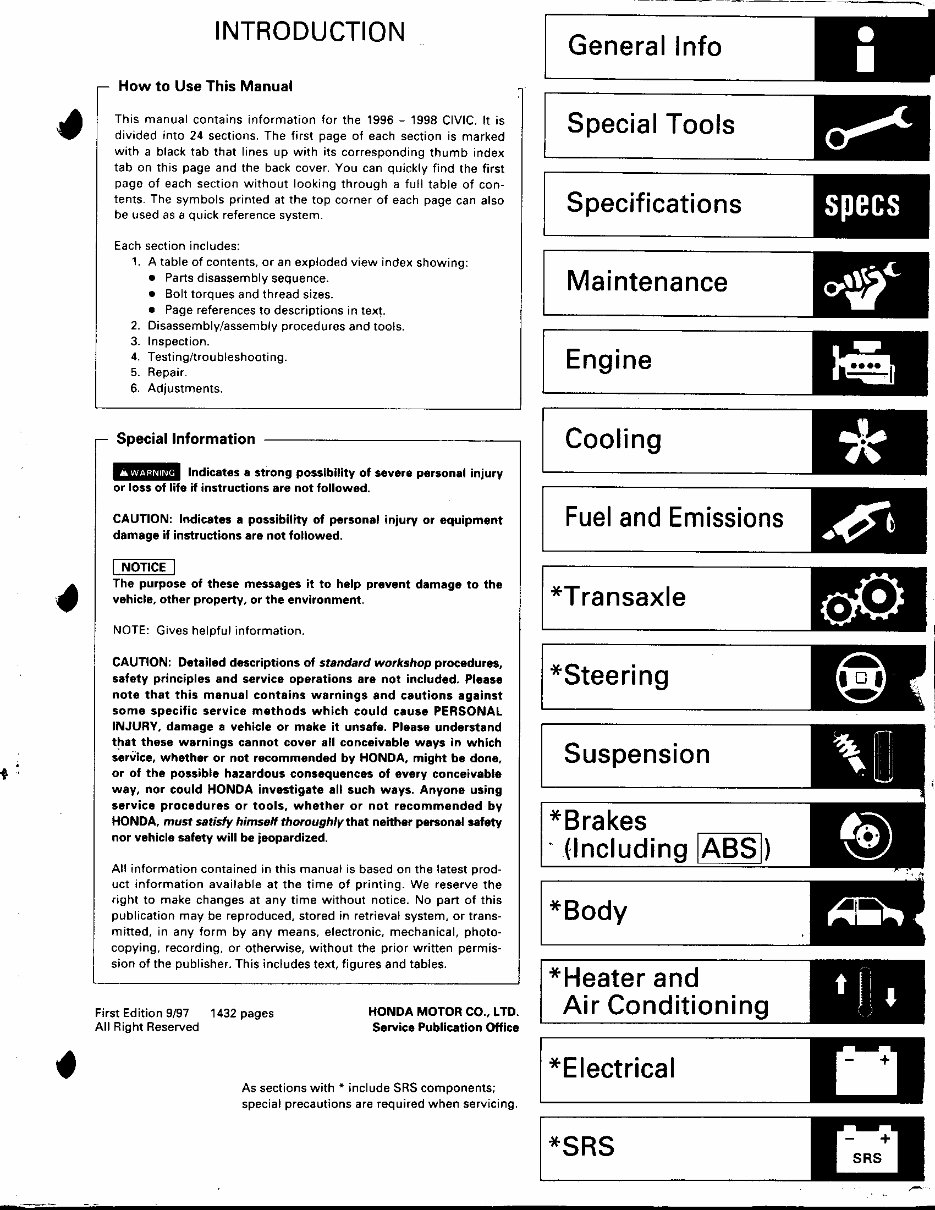1996-2000 Honda Civic Service & Repair Manual preview img 2