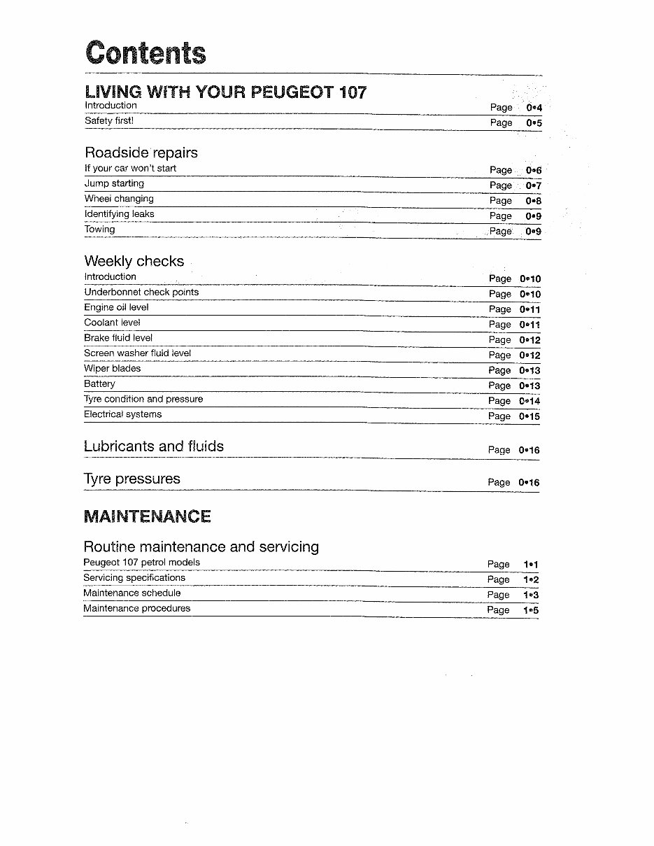 2007 PEUGEOT 107 Service and Repair Manual preview img 1