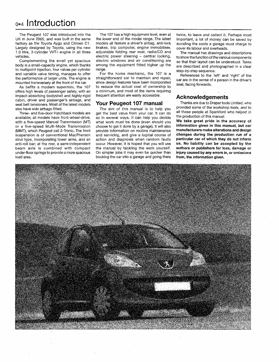2007 PEUGEOT 107 Service and Repair Manual preview img 3
