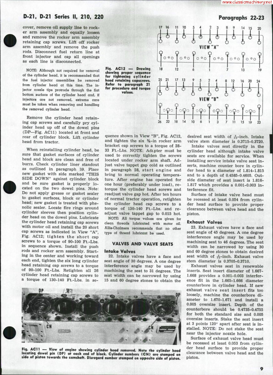 Allis Chalmers G Tractor Shop Service Repair & OPERATOR Owner Manual & IMPLEMENTS Parts -4- Manuals - preview img 8