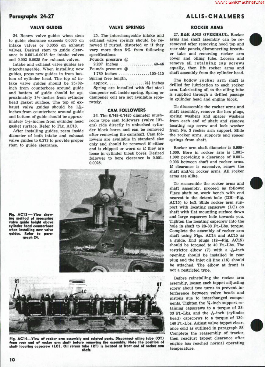 Allis Chalmers G Tractor Shop Service Repair & OPERATOR Owner Manual & IMPLEMENTS Parts -4- Manuals - preview img 9