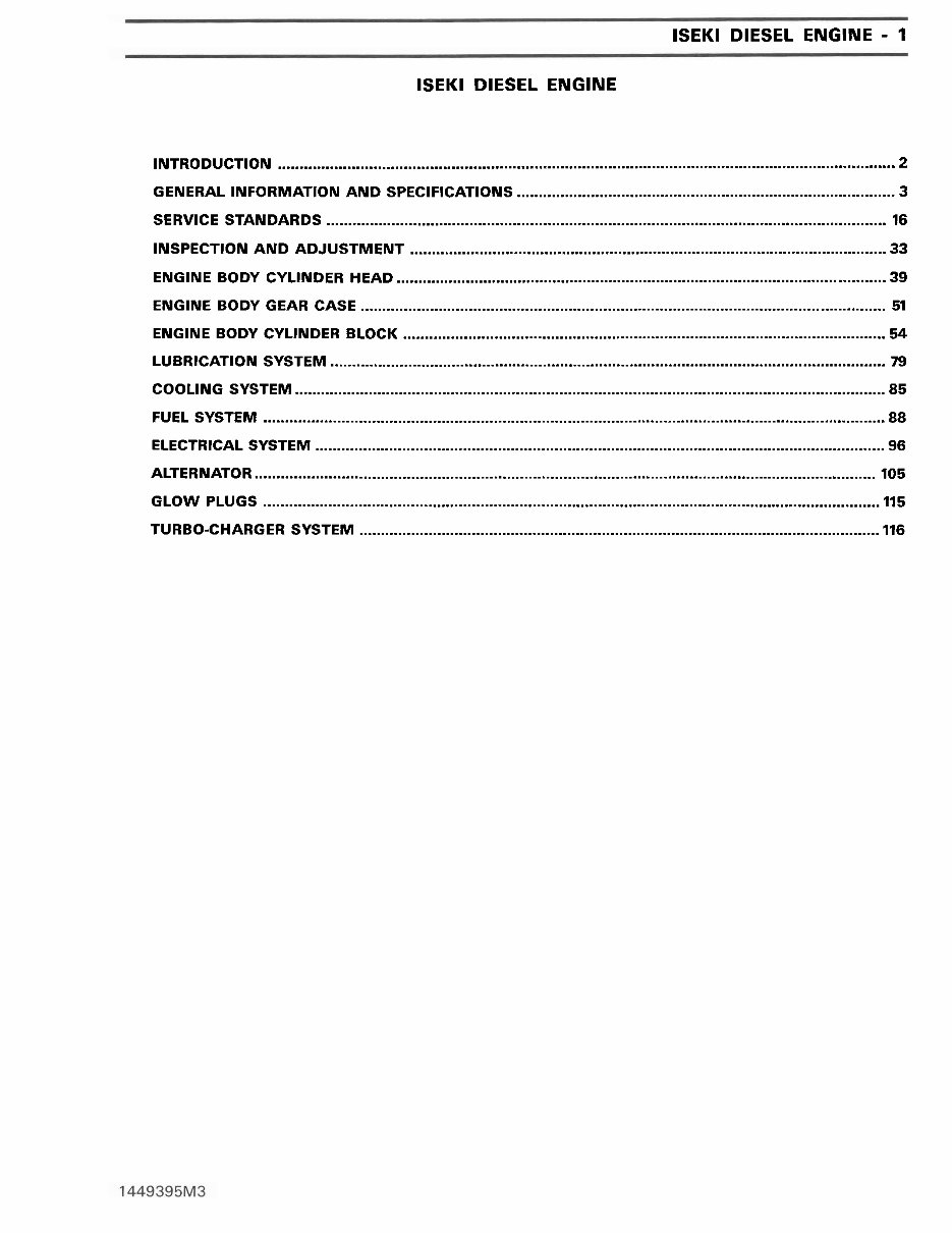 Iseki E series diesel engine service manual AGCO preview img 3