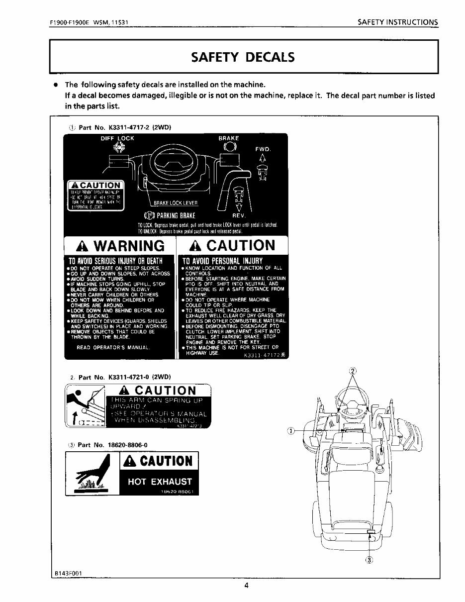 KUBOTA F1900 F1900E Tractor Service Manual preview img 8