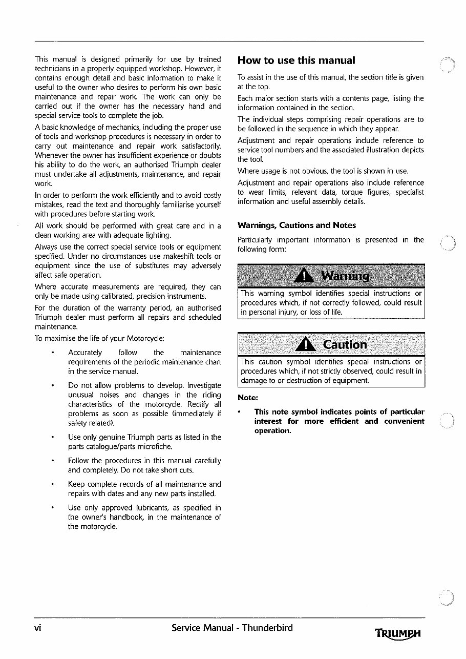2009 Triumph Thunderbird OEM Service & Repair Manual preview img 6
