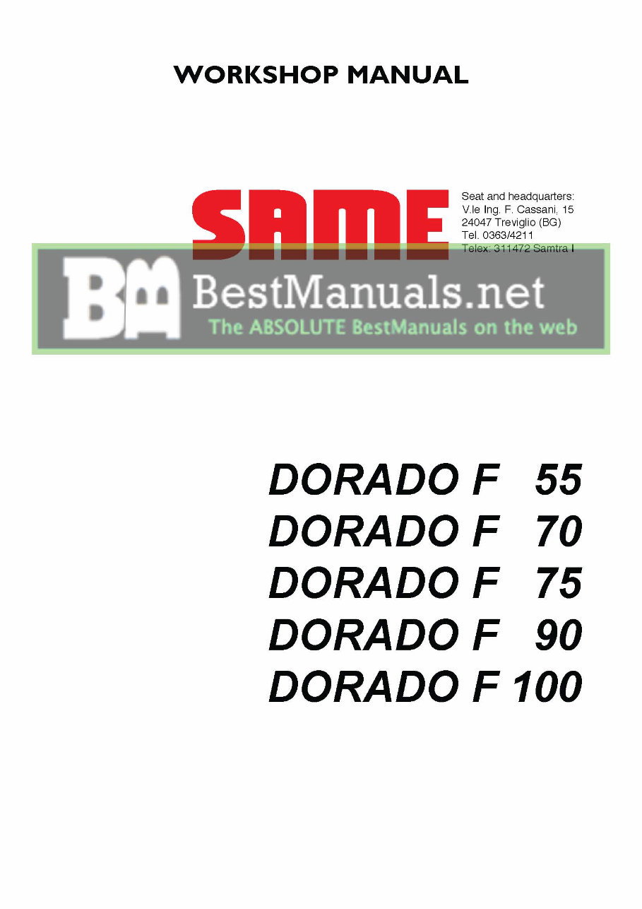SAME DORADO F55-F70-F75-F90-F100 - Workshop Manual preview img 1