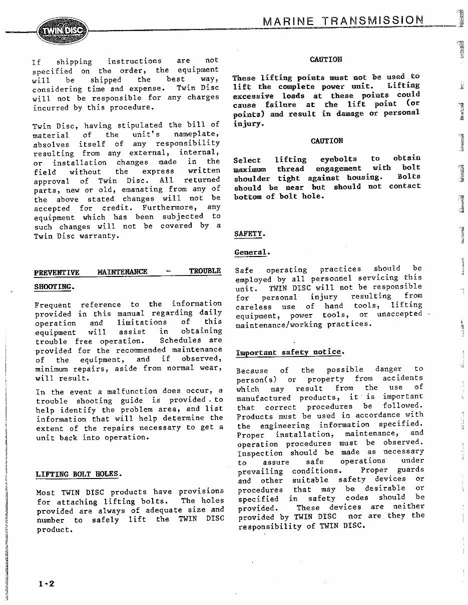 Twin Disc MG-5061A Marine Transmission Service & Repair Manual preview img 7