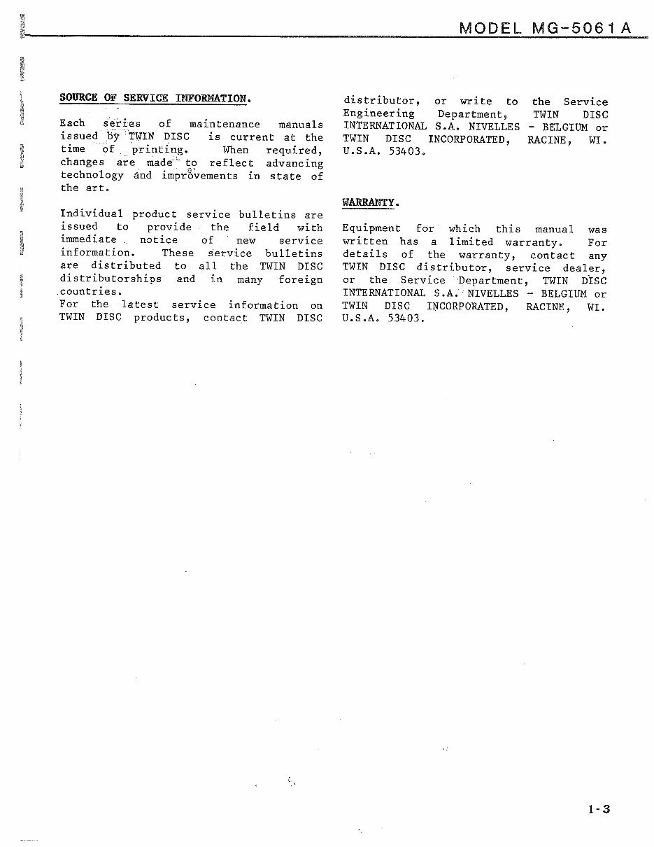 Twin Disc MG-5061A Marine Transmission Service & Repair Manual preview img 8