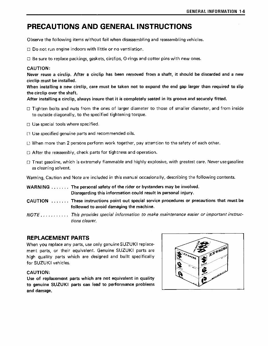 89-05 Suzuki Quadrunner 160F Repair service manual preview img 10