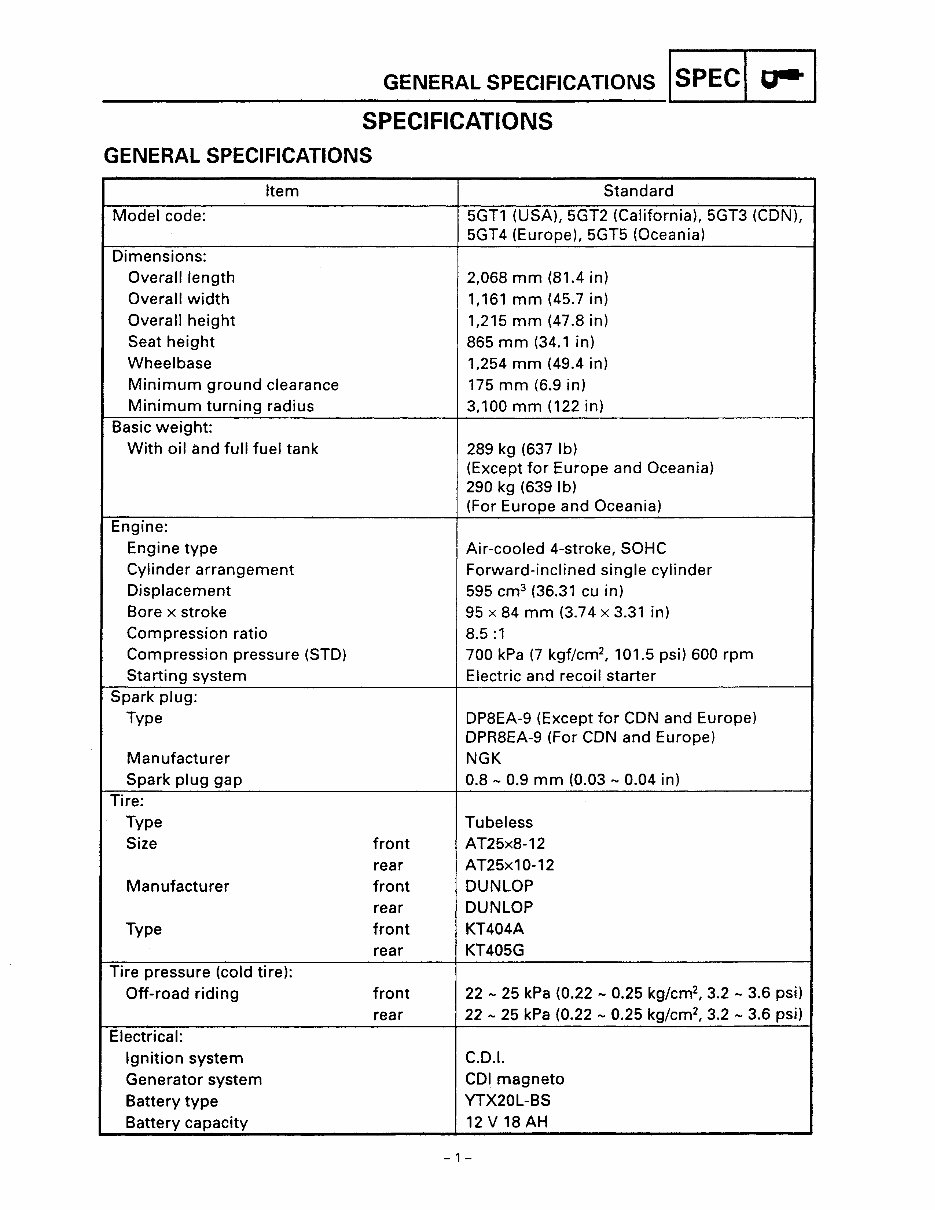 YAMAHA GRIZZLY 600 Workshop Repair Manual 1998-2001 preview img 8