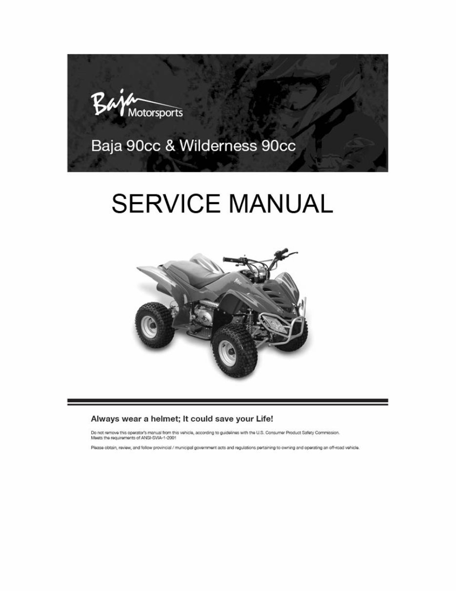 BAJA 90CC DIRT Bike DR90 WR90 Service Repair Manual preview img 1