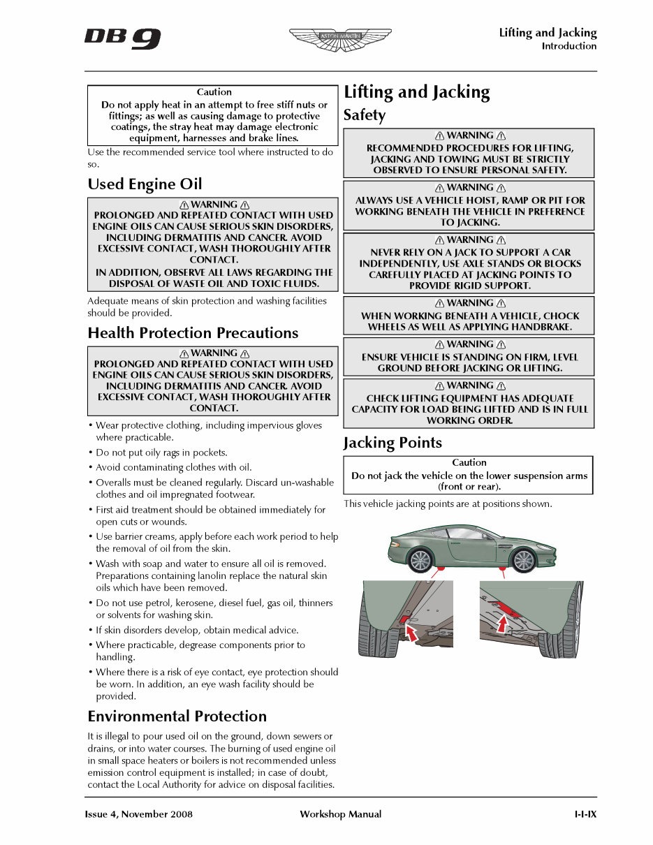2011 Aston Martin DB9 Service & Repair Manual preview img 9