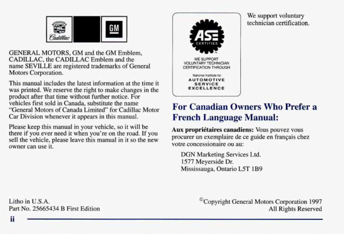 1998 Cadillac Eldorado Owners Manual ! preview img 7