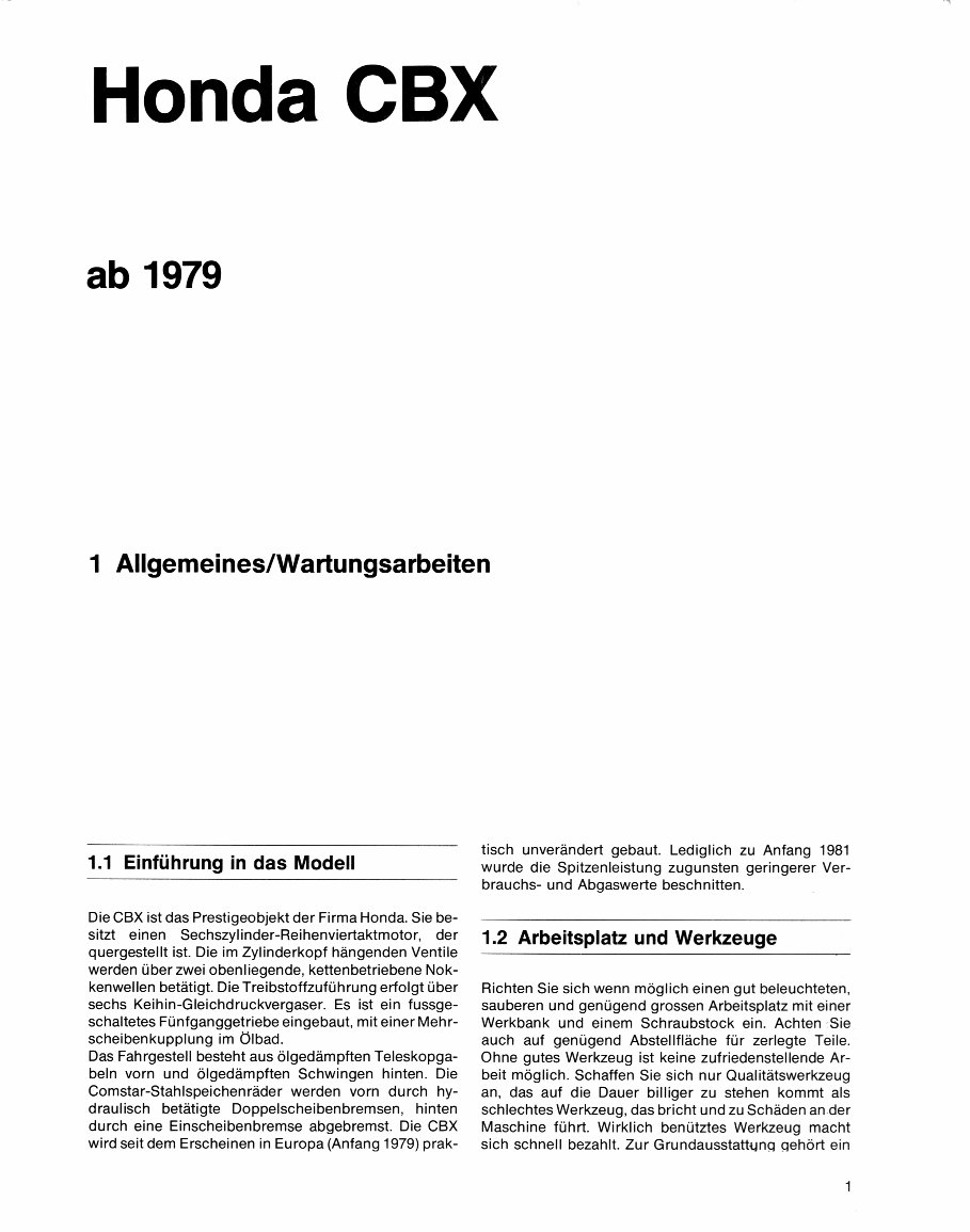 1978-1982 Honda CBX1000/CX1E Service & Repair Manual (in German) preview img 3