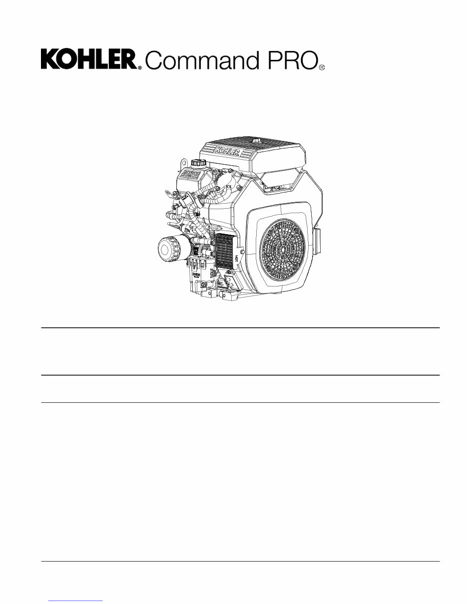 Kohler Command Pro Engines (ECH630-ECH749/CH735/CH26/CH745) OEM Service & Repair Manual preview img 1