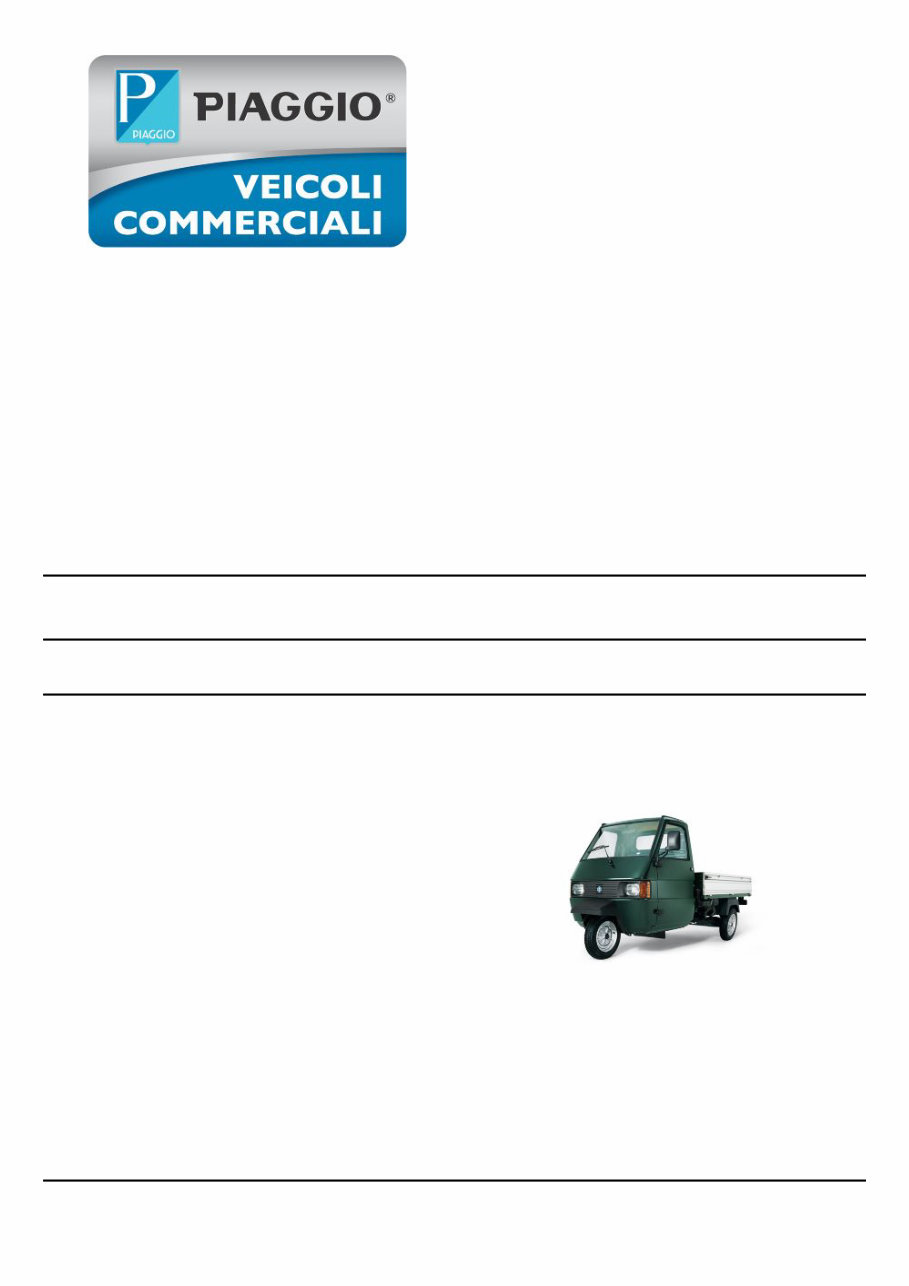 2012 Piaggio APE TM Benzina Service & Repair Manual preview img 1