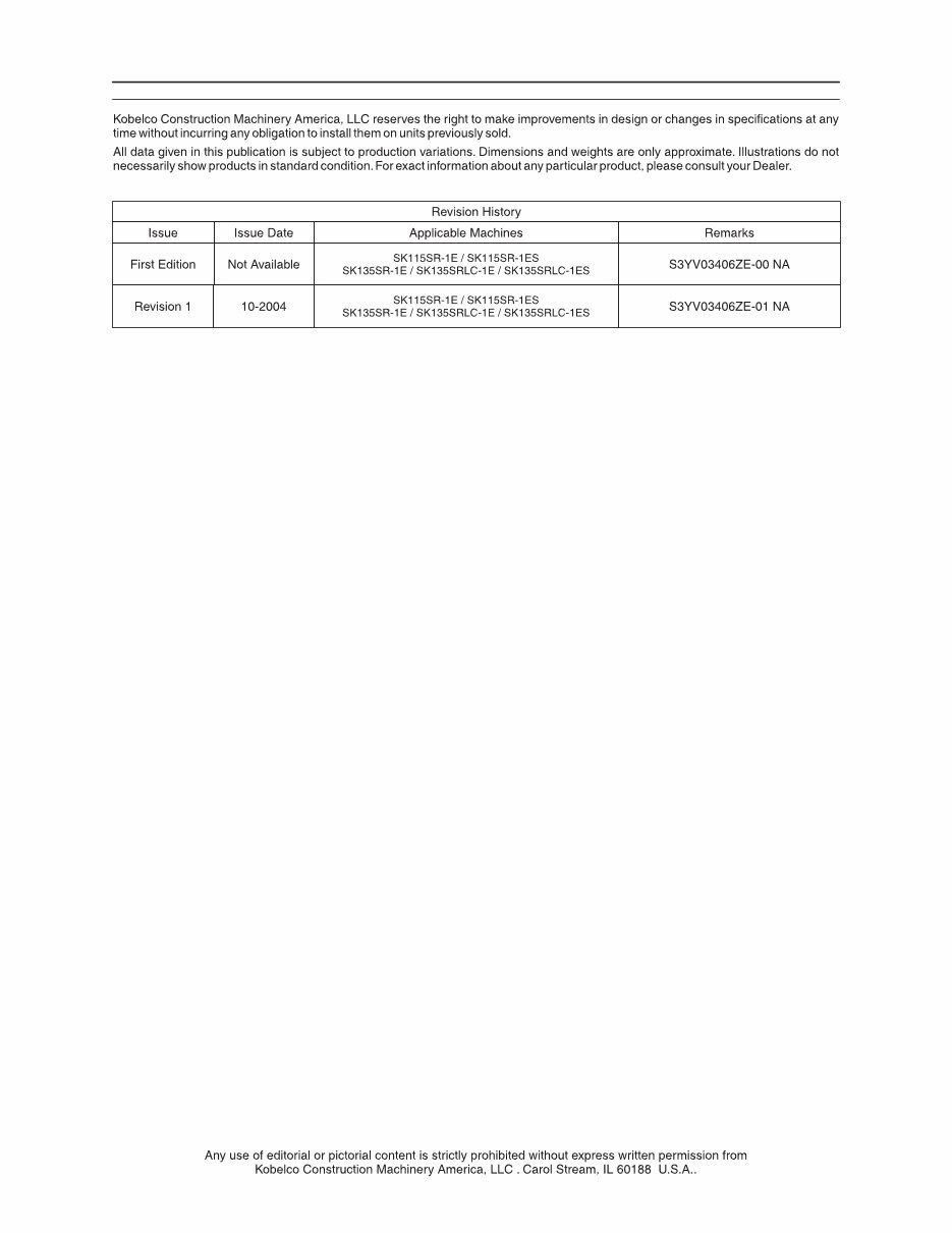 Kobelco SK135, SK135SRLC-1E Parts Catalog preview img 2
