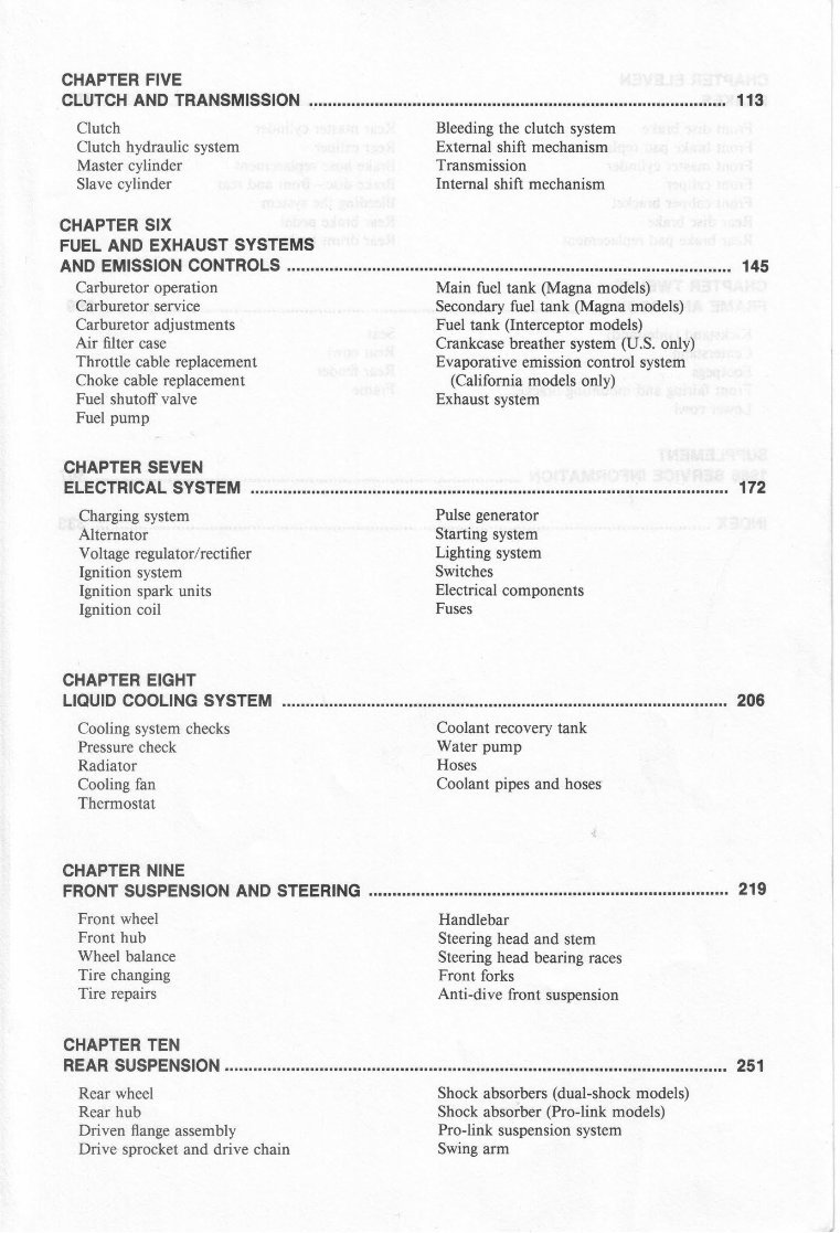 1984-1986 Honda VF500C Magna VF500F Interceptor Service & Repair Manual preview img 4