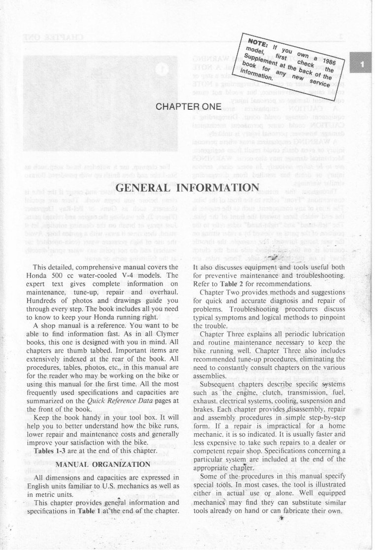 1984-1986 Honda VF500C Magna VF500F Interceptor Service & Repair Manual preview img 8