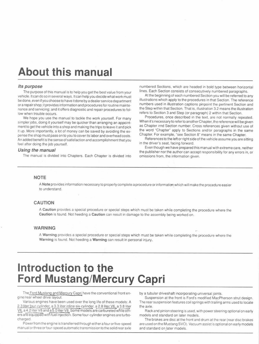 1990 Ford Mustang Service & Repair Manual preview img 7