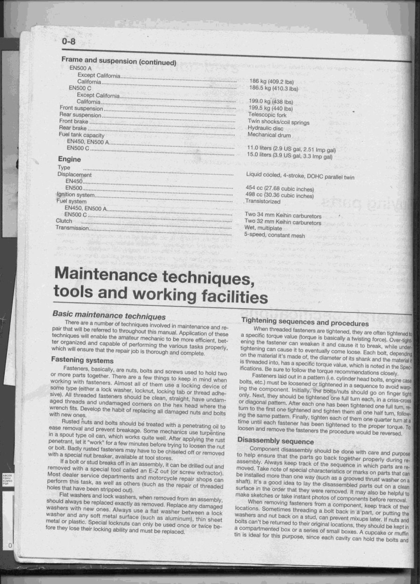 1985-2004 Kawasaki Vulcan EN450 EN500 454 LTD 500 Motorcycle Service & Repair Manual preview img 6
