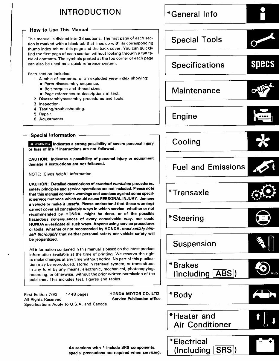 1997 Acura 1.6EL Service & Repair Manual preview img 3