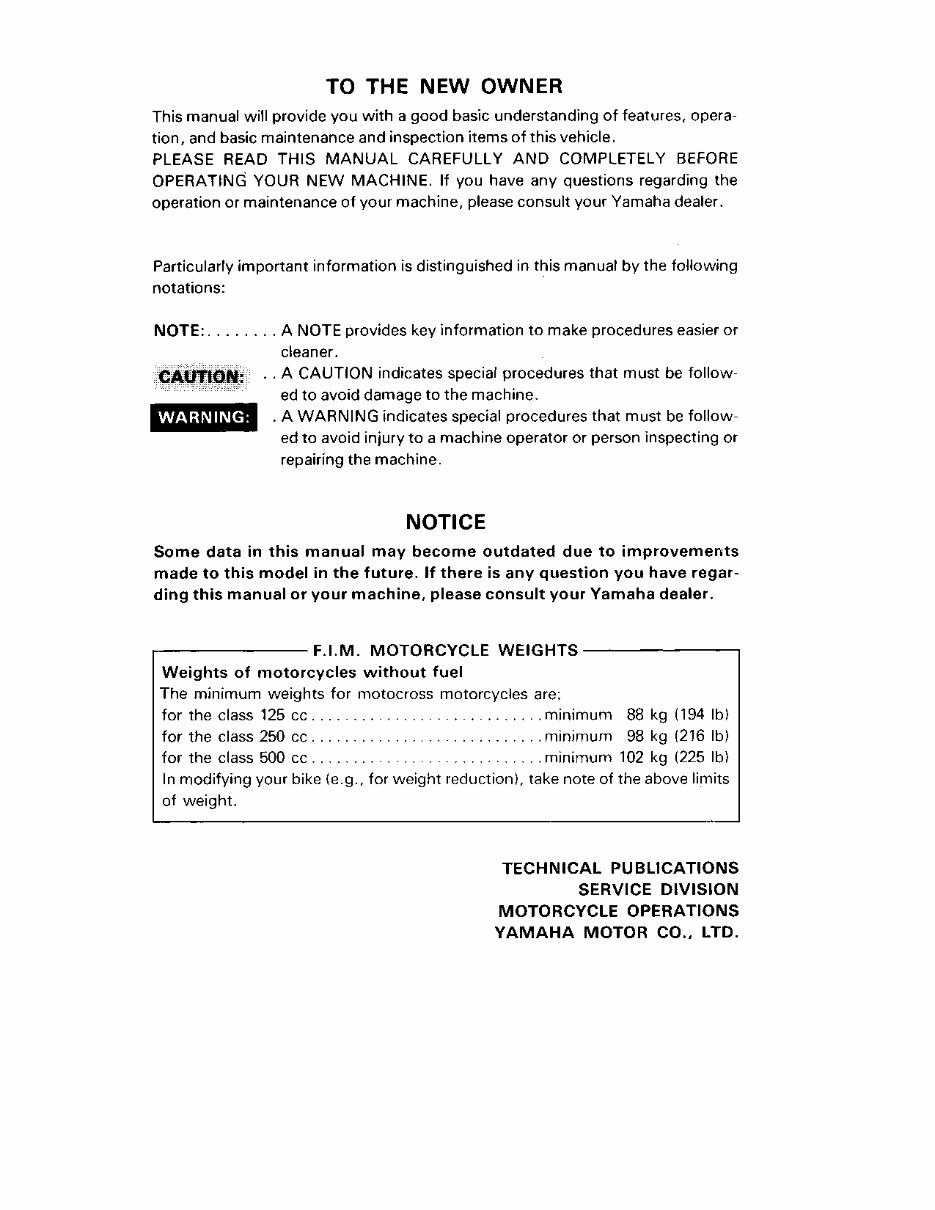 1985 Yamaha YZ125 Service & Repair Manual preview img 3