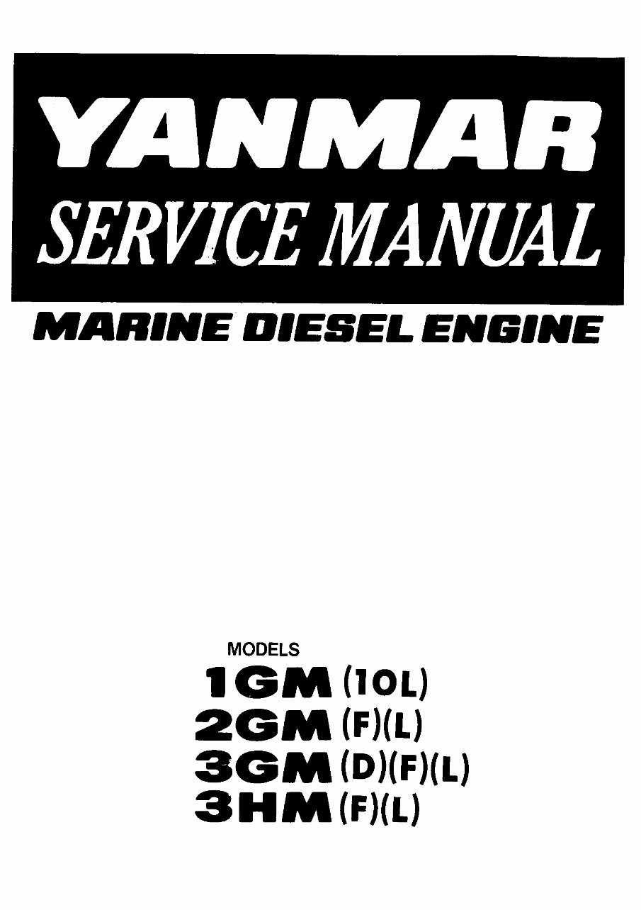 YANMAR 1GM 2GM 3GM 3HM Series Diesel Marine EngineS Full Service & Repair Manual preview img 1