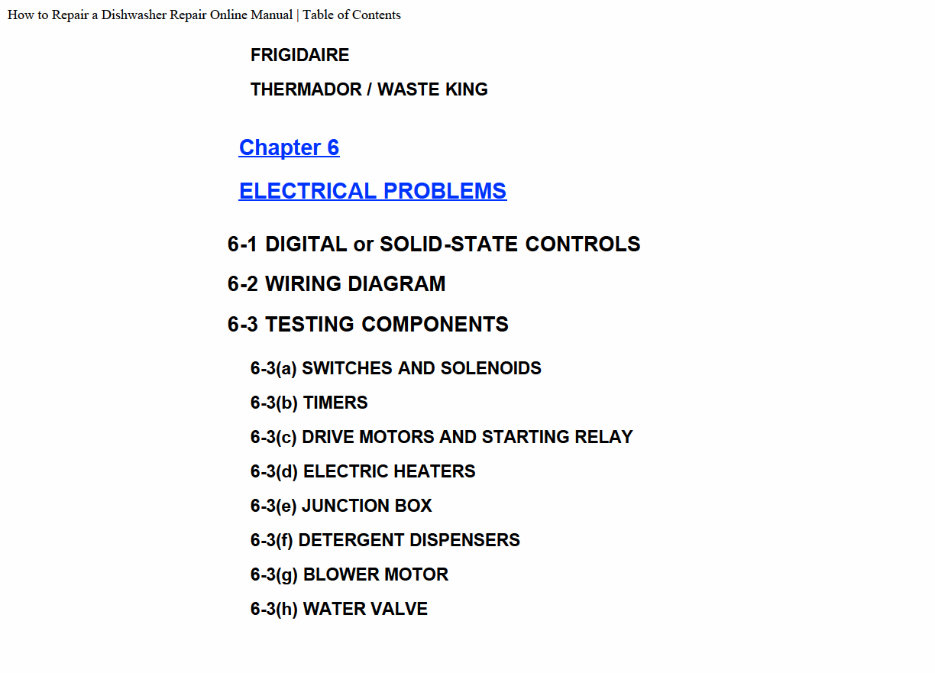 DISHWASHER Repair Manual MODEL preview img 3