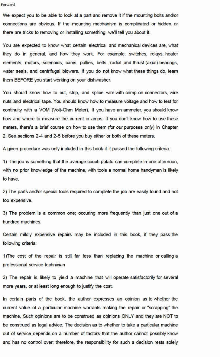 DISHWASHER Repair Manual MODEL preview img 5