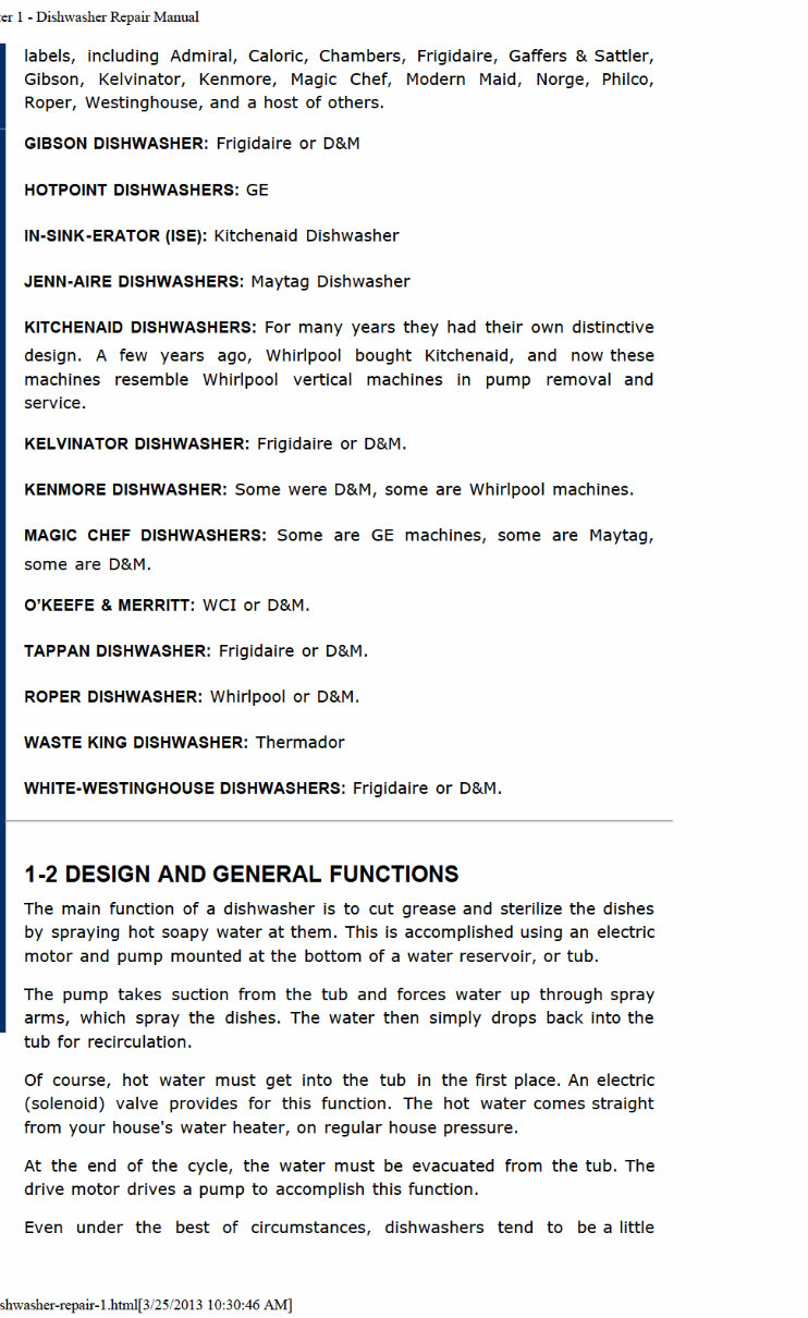 DISHWASHER Repair Manual MODEL preview img 8