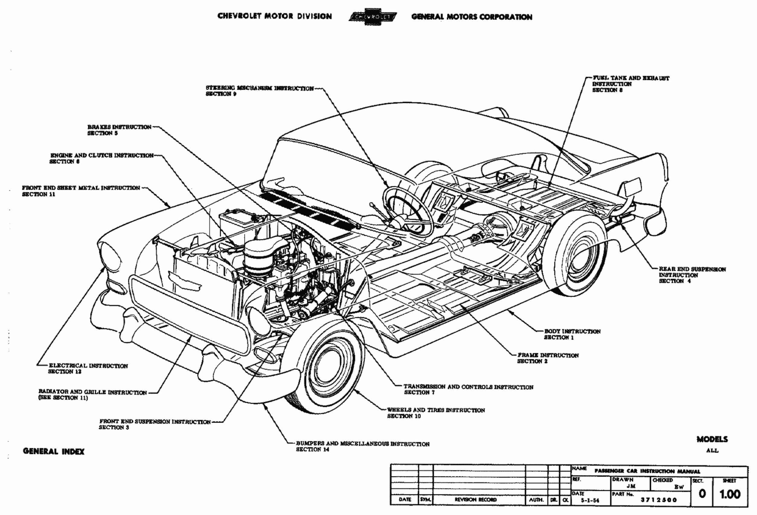 55,56,57 CHEVROLET BEL Air Parts Catalogue / Workshop Manual preview img 1