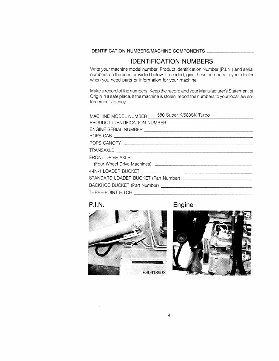 Case 580SK 580 Super K Loader Backhoe Operators Owner Instruction Manual preview img 6