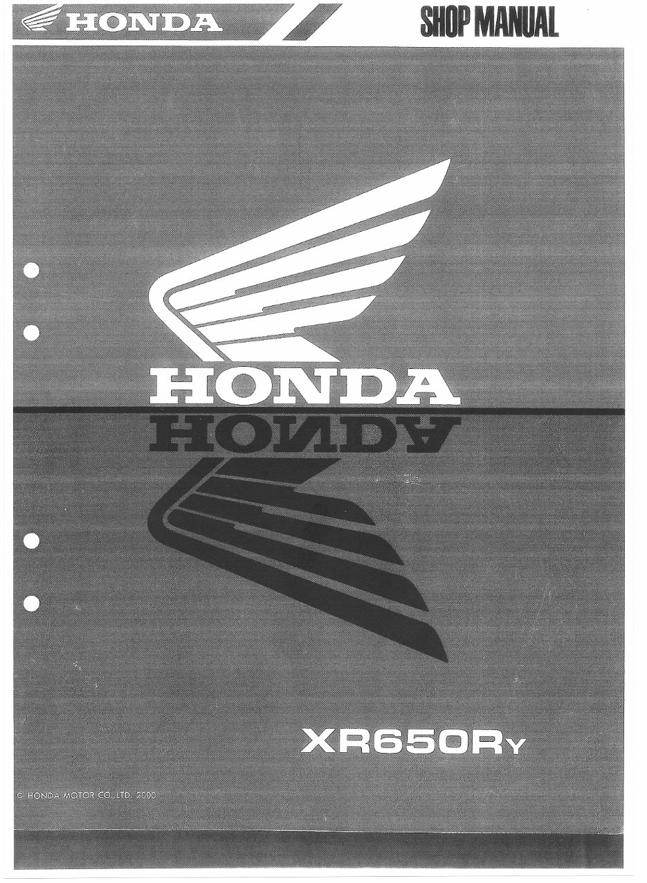 2000-2002 Honda XR650R Service & Repair Manual preview img 1