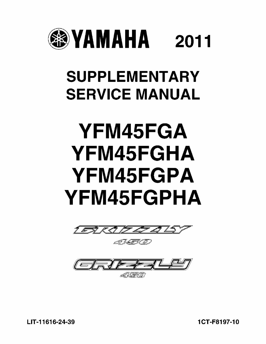 2011-2013 Yamaha GRIZZLY 450 4x4 including EPS Service Manual and ATV Owners Manual - Workshop Repair preview img 3