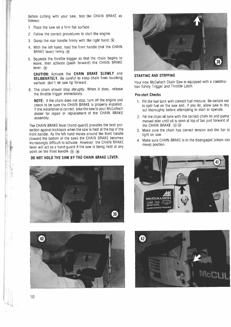 McCulloch 610 / 650 Chain Saw Owners Manual preview img 10