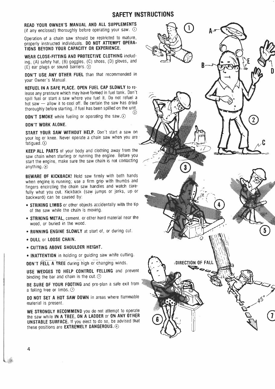 McCulloch 610 / 650 Chain Saw Owners Manual preview img 4