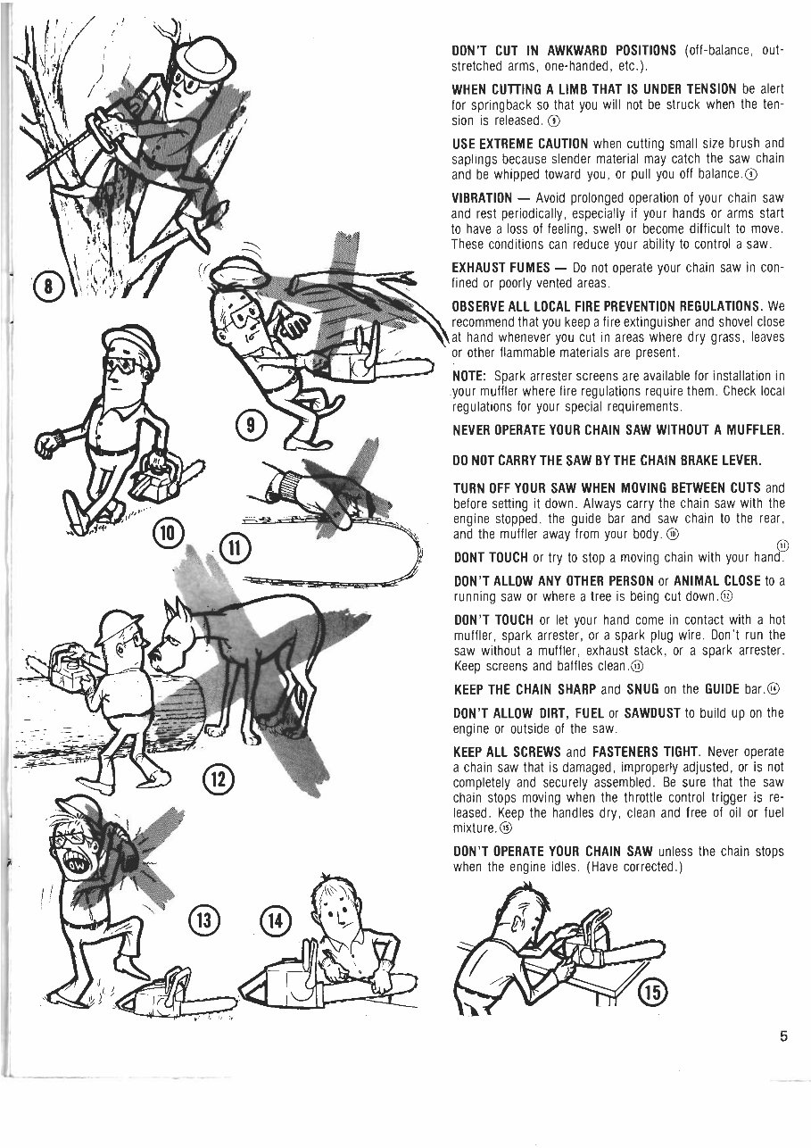 McCulloch 610 / 650 Chain Saw Owners Manual preview img 5