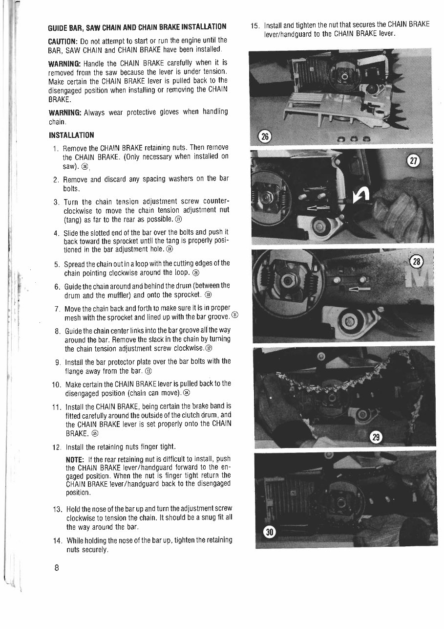McCulloch 610 / 650 Chain Saw Owners Manual preview img 8