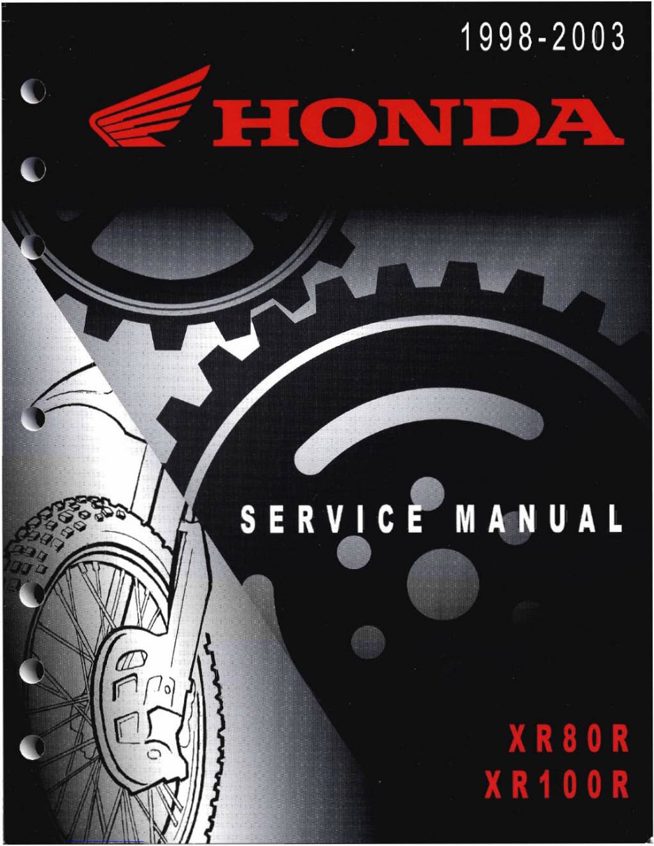 2001 HONDA XR100R 4-STROKE Motorcycle Factory Service & Work Shop Manual preview img 1
