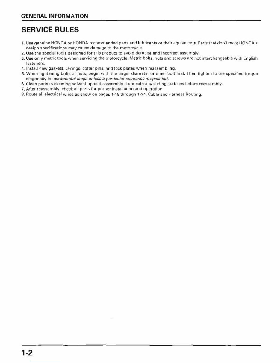 2001 HONDA XR100R 4-STROKE Motorcycle Factory Service & Work Shop Manual preview img 4