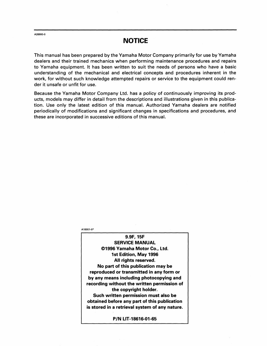 YAMAHA OUTBOARD 9.9FMH, 15FMH Full Service Repair Manual preview img 3