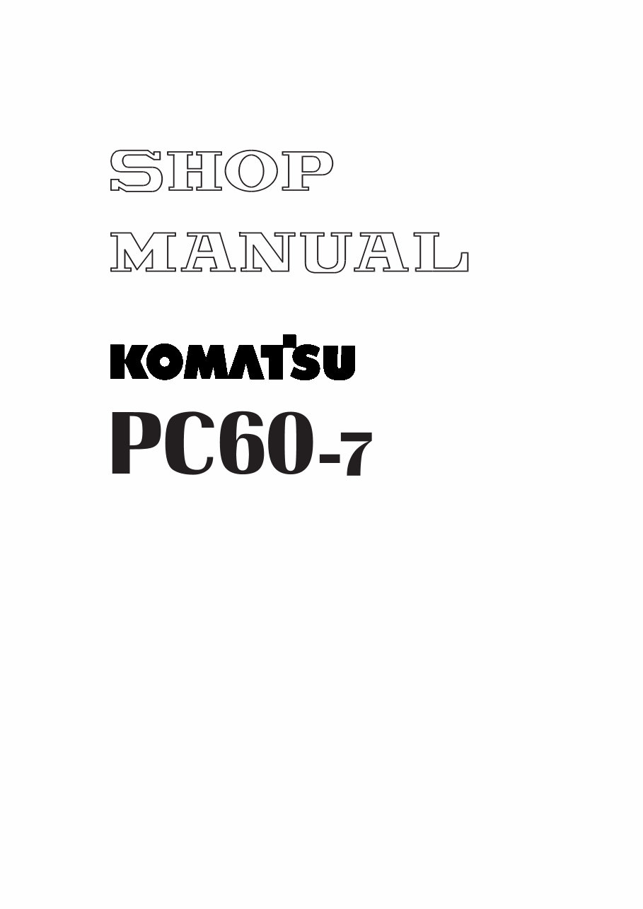 KOMATSU PC60-7 Hydraulic Excavator Service Repair Manual !!! preview img 1