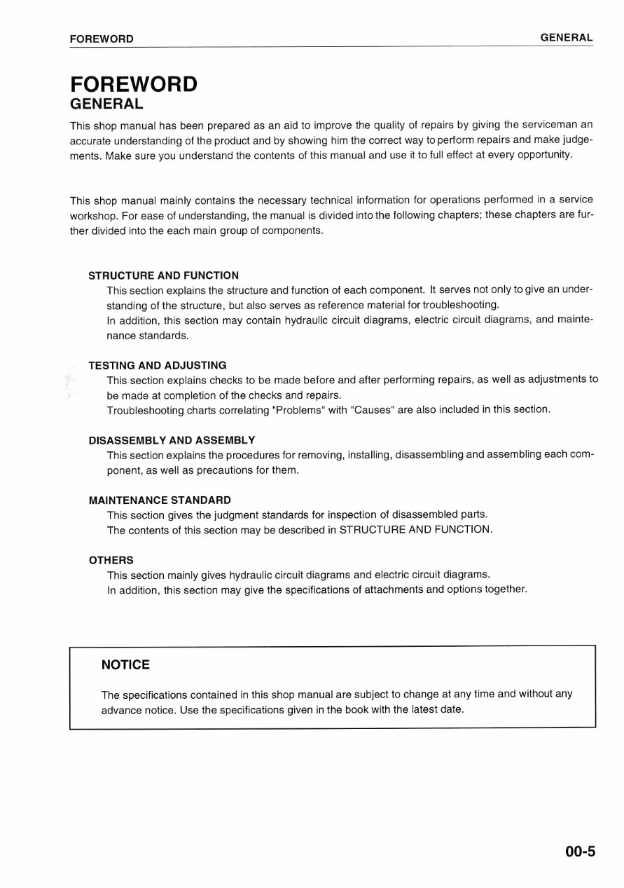 KOMATSU PC60-7 Hydraulic Excavator Service Repair Manual !!! preview img 9