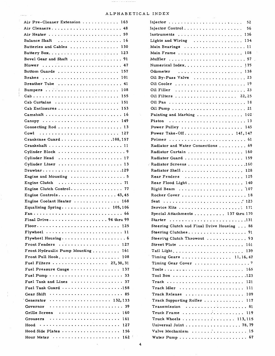 ALLIS CHALMERS HD5 Crawler Tractor Parts Manual preview img 4