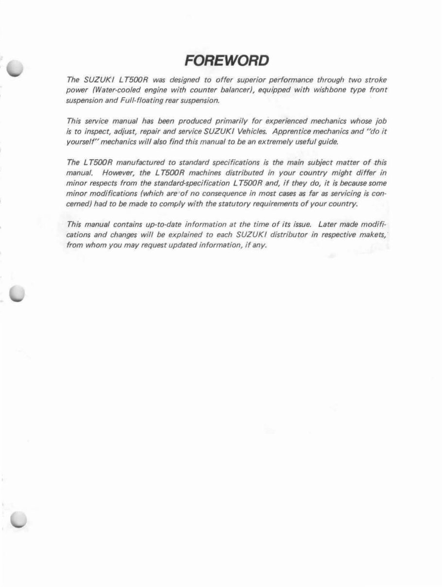 1987-1990 Suzuki LT500R Quadzilla Service & Repair Manual preview img 3