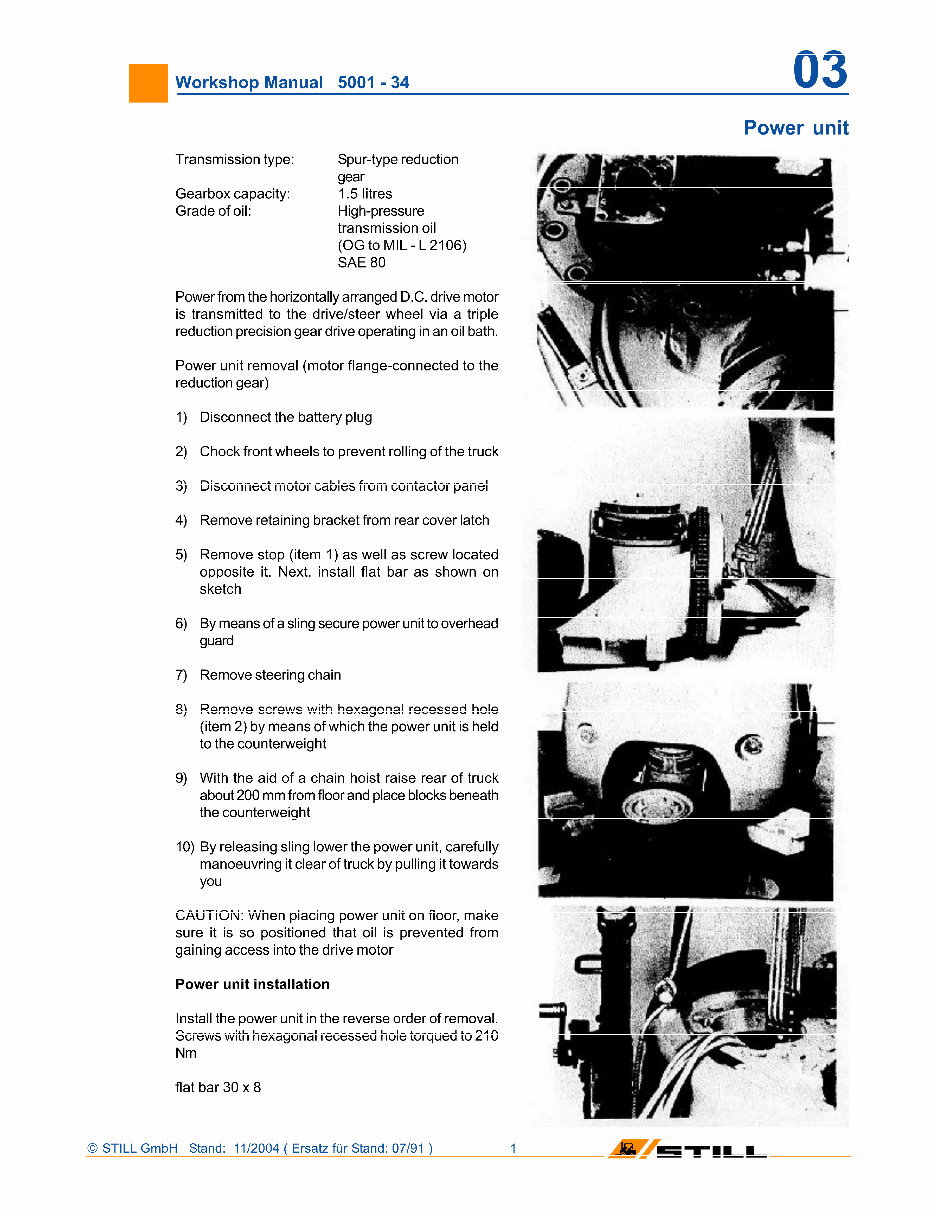 Still R50-10, R50-12, R50-15, R50-16 Electric Fork Truck Service Repair Workshop Manual preview img 5