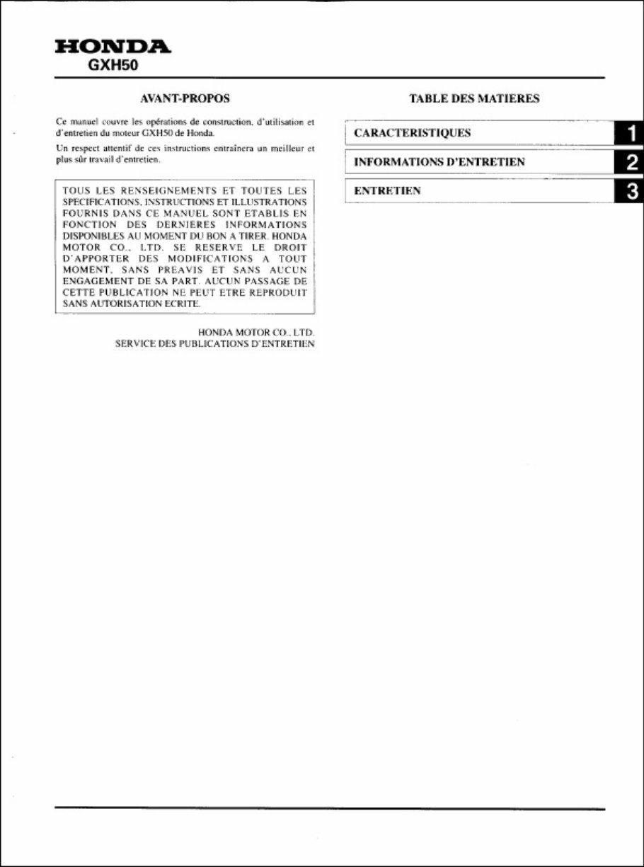 Honda GXH50 Horizontal Shaft Engine Repair Manual preview img 3