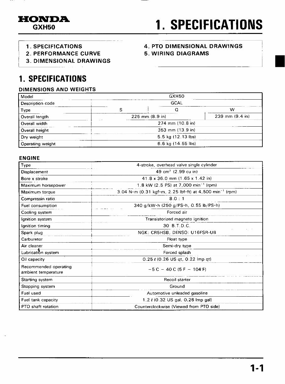 Honda GXH50 Horizontal Shaft Engine Repair Manual preview img 9